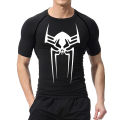 Spider Print Gym Workout Rash Guard for Men Athletic Quick Dry Stretchy Compression Shirts Undershirts Baselayers Tshirts Tops. 