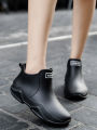 Fashion Couple's Outdoor Rain Boots New Men High Top Hiking Fishing Water Shoes Anti-slip Chef Work Ankle Boots Waterproof Shoes. 