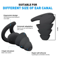 Soft Ear Plugs for Sleep 3 Layer Reusable Silicone Noise Cancelling Hearing Protection New.