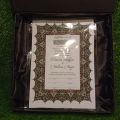 NIKAAH COMBO DEAL 1 NIKAAH CARTIFICATE WITH NAME 1 NIKAH PEN 1 ACRYLIC NIKAH PLATE WITH BEAUTIFUL BOX PACKING. 