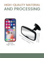 Small 2-in-1 Adjustable Car Mirror, Shatterproof with 360° Rotation & Suction Cups.