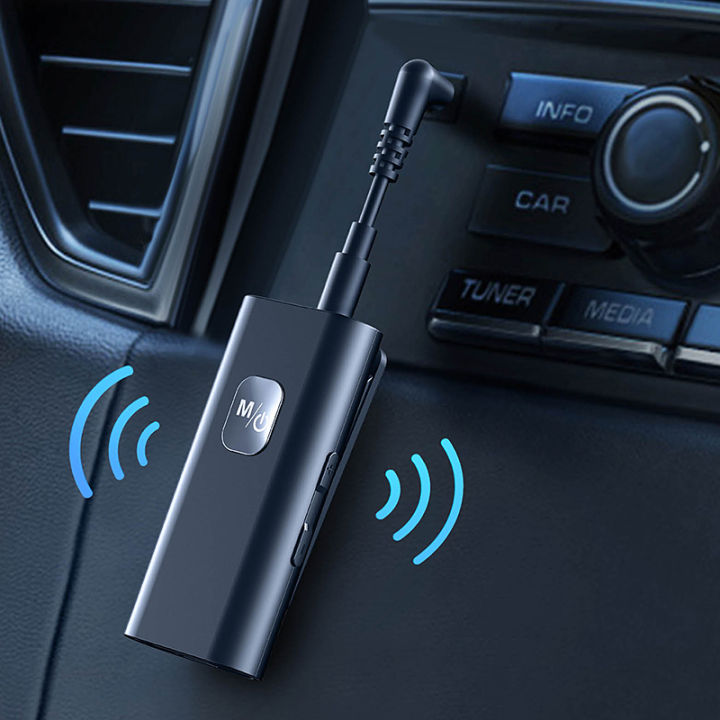 Bluetooth 5.0 Audio Receiver Noise Cancelling BT AUX Adapter Music Receiver for Car Stereo Speaker 3.5mm Jack Wired Headphone