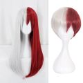 Anime My Hero Academia Boku no Hiro Akademia Shoto Todoroki Shouto Wigs White And Red Cosplay Shoto Wigs. 
