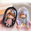 Portable Mini Clear Zipper Storage Bag - Space-Saving Organizer for Earphones & Chargers, Versatile with Handy Keychain Loop.