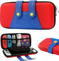 EVA Storage Switch Case Compatible with Switch/OLED Cute Portable Switch Carrying Case with 10 Game Holders for Mario.
