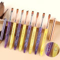 1PC Gel Brush Oval & Flat UV Gel Nail Art Brush Professional Design Brushes Salon Home DIY Manicure. 