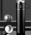 Steel Vacuum Flask Set with 3 Steel Cups Combo- 500ml - Keeps HOT/Cold Ideal - Housewarming.
