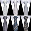 Brand Classic Grey Plaid 8 Cm Silk Tie For Men Suit Accessories Wedding Gravatas Fit Workplace Birthday . 