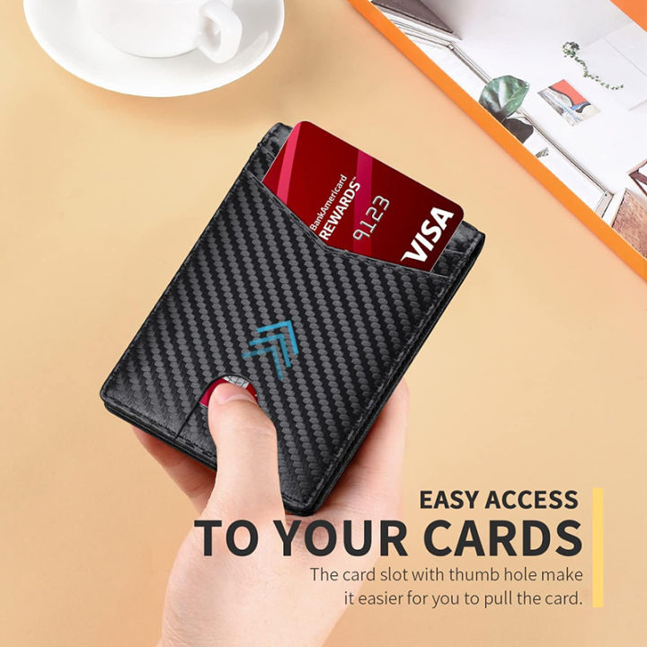 Men's%20Wallet%20Ultra%20Thin%20Rfid%20Leather%20with%20ID%20Window%20Multi%20Card%20Carbon%20Fiber%20Wallet%20-%20Image%205