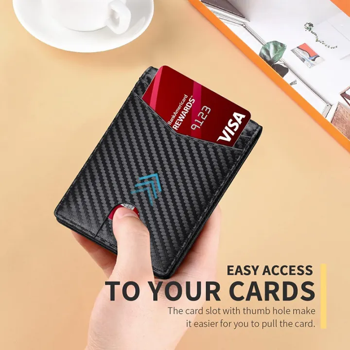 Men's%20Wallet%20Ultra%20Thin%20Rfid%20Leather%20with%20ID%20Window%20Multi%20Card%20Carbon%20Fiber%20Wallet%20-%20Image%205