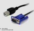 USB KVM 15 Pin Switch VGA Cable For USB 2.0 Type A To B 4Pin PC Computer Printer Monitor Adapter Converter. 