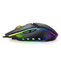 FunBug 6 Buttons Mechanical Gaming Mouse RGB with 4-Levels DPI Control - 7 Light Wired USB Optical Mouse with Side Buttons - Mouse with Pad for PC, Laptop, Computer, Gaming, Pubg Mobile - Black. 