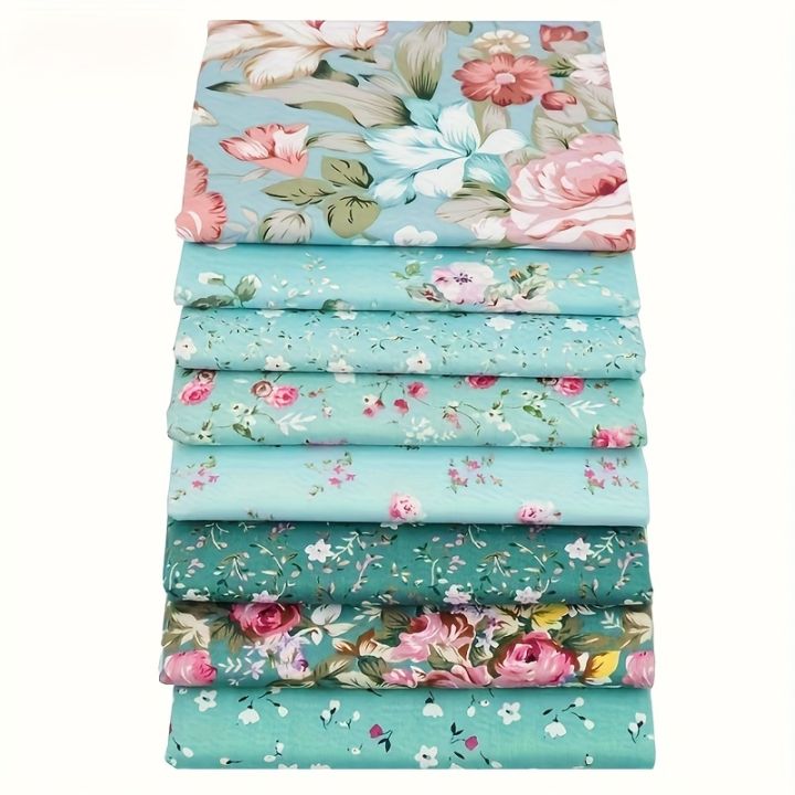 8pcs/Lot Green Series Printed Decorative Cotton Fabric,Patchwork Cloth,Doll Needlework Cloth,DIY Sewing Quilting Material,suitab