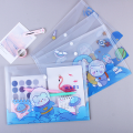A4 file folder with button closure plastic file folder cute cartoon messenger bag assorted designs for Office School. 