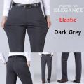 Plus Size 29-52 Men's CEO Formal Pants Elastic Gray Business Casual Seluar Slack Lelaki Stretchable Flexible Long Pant Office Trousers. 