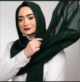 Chiffon Georgette Forest Green Hijab Scarf – Lightweight and Stylish. 