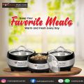 Food Warmer | Insulated | Happy Line | Stainless Steel Hotpot Set | Hot and Cool Hotpot Set | Inner and outer both stainless steel with glass top lids. 