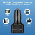 Portable Light-emitting Car Charger, 6USB Porous, Qc3.0 Square, High Pass, Quick Charge, Multi-function Car Charger, 15A. 