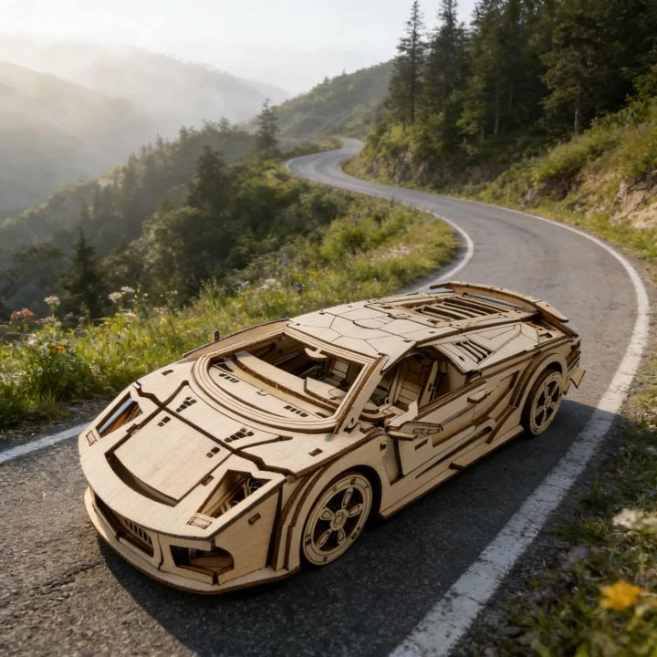 Sports Car 3D Wooden Puzzle Model Kit DIY Creative  Home Decor Household Goods Unique 