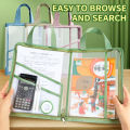 HUAJIE PVC Transparent File Bag, L-Shaped Zipper Document Organizer, Subject Classification Exam Paper Storage Tote for Students. 