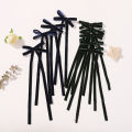 20Pcs random color nylon ribbon hair bows hairclips girls ponytail hairgripes simple fashion head clips Long tassel hair clip. 