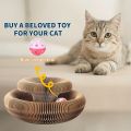 Ultimate indoor interactive mental and physical exercise cat toy, foldable cardboard scratching post. 