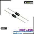 10 PCS 1N4007 Rectifier Diode | 1A 1000V General Purpose Silicon Junction Diode DO-41Package Goo Gadget. 