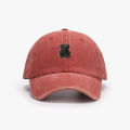 Cute teddy bear baseball cap, retro style, men's and women's adjustable outdoor travel hiking duckbill cap. 