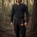 Medieval Renaissance Retro Linen Shirt Tops Tunic Male Long Robes Dress Vintage Jackets Knight Vikings Pirate Cosplay Costumes.