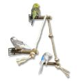 Pet Bird Wooden Perches with Hanging Rope for Birds Playing and Resting | Size 4" |. 