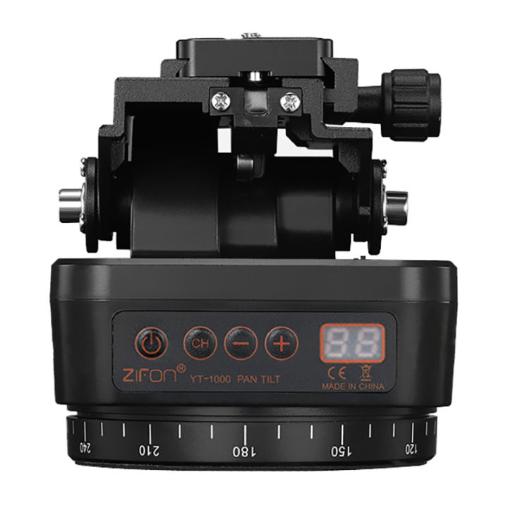 ZIFON YT1000 Electronic Pan Tilt Head Panoramic Motorized Tripod Pan Tilt Head with Speed Adjustment for Camera and Smartphone
