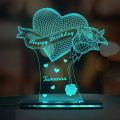 Customised Led 3d Acrylic Lamp | Table Lamp | Happy Birthday | Happy Anniversary | LED Trophy | LED Photo | LED Islamic Calligraphy. 
