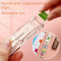 Clip Pusher Stapler and Push Clip Binder Clips，Modern Stapler Push Clamp Office Paper Clip Book Binding Machine Office Supplies. 