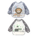 2pcs Waterproof Full Sleeve Baby Bibs Children Apron Long Sleeve Feeding Smock Kids Eating Breastplate Infant Scarf Clothing.