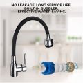 Modern 304 stainless steel kitchen faucet with silicone hose - adjustable, ceramic valve core, no electricity required.. 