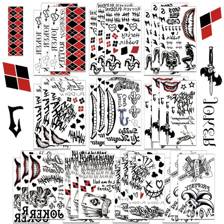 10PCS Creative Clown Tattoo Stickers, Simple, Waterproof, Durable, Hand Back s, Party Party Face Stickers, Decoration