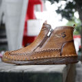 Fashion Men's Boots Handmade Casual Shoes Genuine Leather Ankle Boots Comfortable Winter Shoes High Top Sneakers Luxury Footwear. 