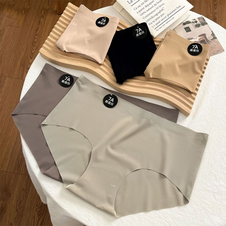 5Pcs/Set%20Seamless%20Underwear%20Women%20Antibacterial%20Crotch%207A%20Mulberry%20Silk%20Panties%20Girl%20Sports%20Yoga%20Briefs%20Ice%20Silk%20Waist%20Panty%20-%20Image%203