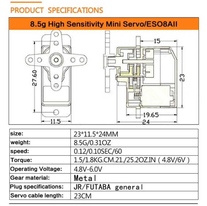 EMAX%20ES08MAII%20ES08MD%20II%20Metal%20GEAR%20Digital%20Servo%20up%20sg90%20ES08A%20ES08MA%20MG90S%20TREX%20450%20Helicopter%20Airplane%20Rc%20Robot%20-%20Image%205