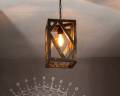 Wooden designer hanging lamp.