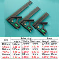 150/200/250mm Multifunctional Combination Movable Ruler Protractor Angle Ruler Level Aligner Inclinometro Woodworking Tools. 