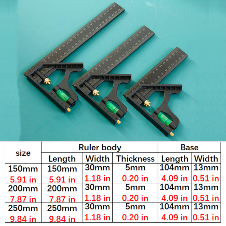 150/200/250mm%20Multifunctional%20Combination%20Movable%20Ruler%20Protractor%20Angle%20Ruler%20Level%20Aligner%20Inclinometro%20Woodworking%20Tools%20-%20Image%207