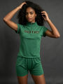 Fashionable Aesthetic Versatile Classic Shorts Harajuku Personalized High Street Trend Digital Print Slim Top Set For Women.