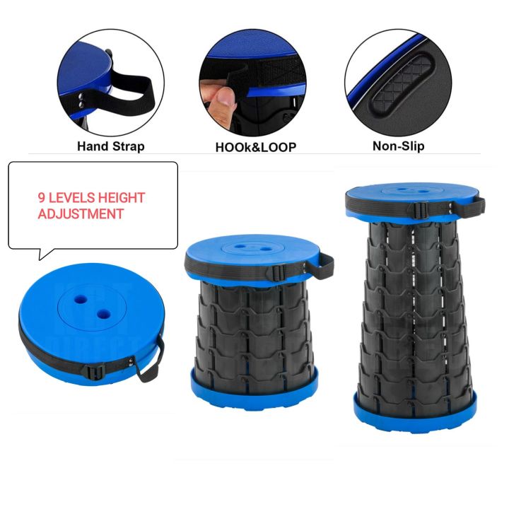 Telescopic Stool Folding Stool Extension Stool 9 levels Height Adjustable Hand Strap Easy to Carry