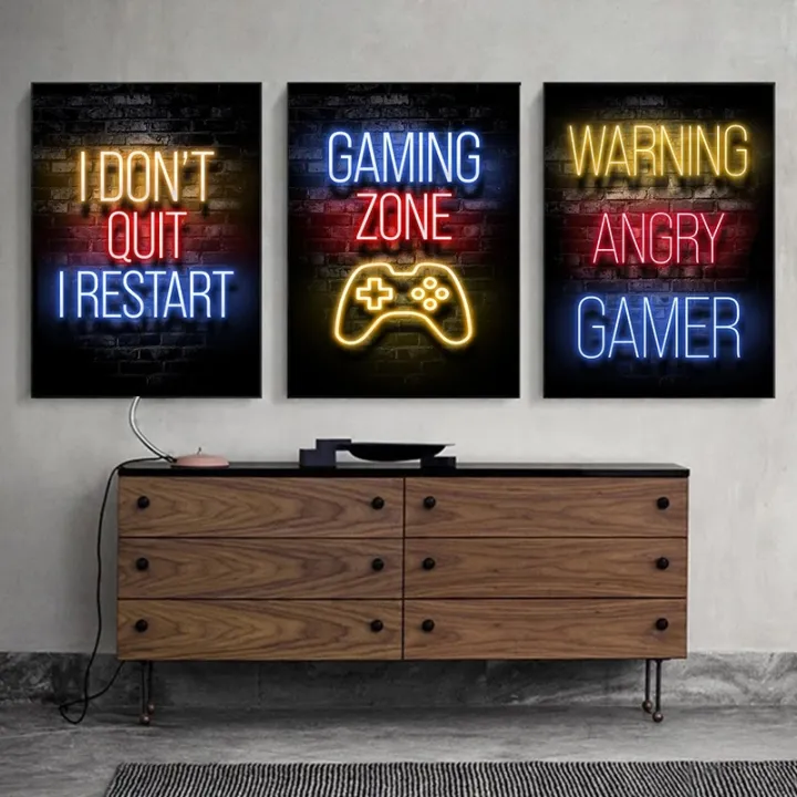 Neon%20Gaming%20Gamer%20Wall%20Art%20Posters%20Prints%20Gamer%20Canvas%20Painting%20Canvas%20Picture%20for%20Kids%20Boys%20Room%20Decorative%20Playroom%20Cuadros%20-%20Image%202