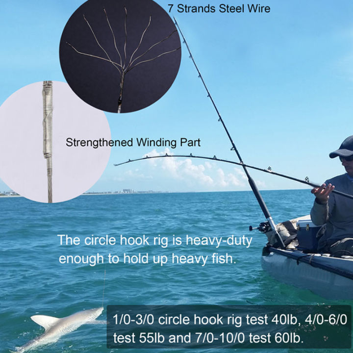 25pcs%20Saltwater%20Circle%20Hooks%20with%20Steel%20Wire%20Leader%2010/0-1/0%20Steel%20Circle%20Hook%20Rigs%20Circle%20Fishing%20Hooks%20Rig%20for%20Catfish%20Bass%20-%20Image%207
