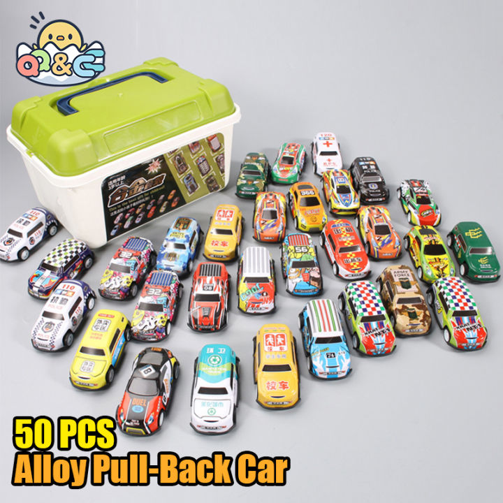 20-50Pcs/set Mini Car Set Inertia Pull Back Cars for Boys Plastic Vehicle Model Collection Toys Birthday  for Kids Toddler