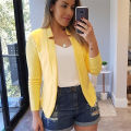 Women Thin White Blazers Autumn 2024 Female Summer Blazer Long Sleeve Open Stitch OL Womens Slim Coats Femme Ladies Black Tops. 