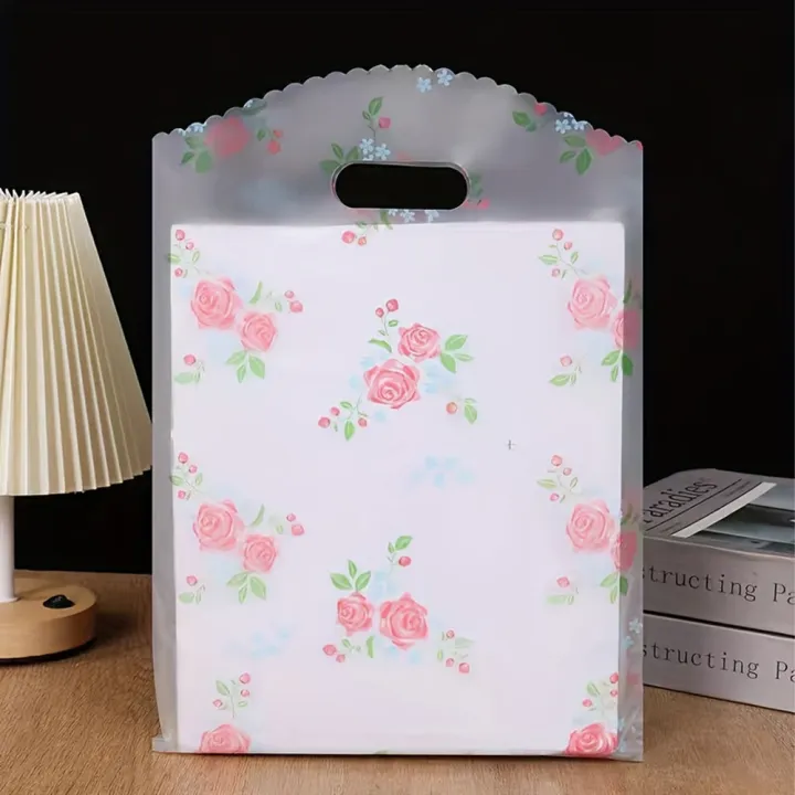 50pcsThanks%20%20Bag%20with%20Handle,Boutique%20Packaging%20Bag%20Souvenir%20Bag%20Plastic%20Floral%20Tote%20Bag,Birthday%20Party%20Wedding%20SouvenirBag%20-%20Image%205