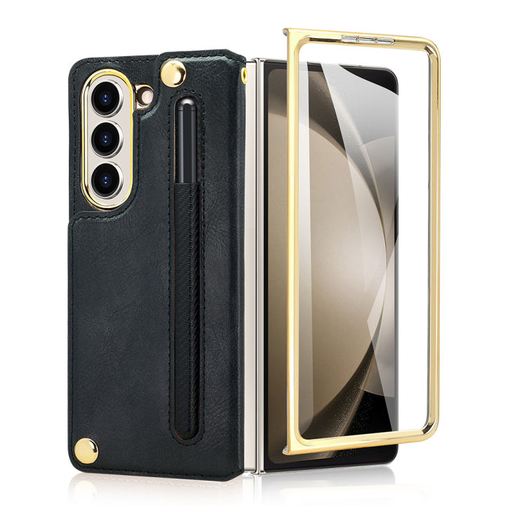 VIETAO%20PU%20Leather%20Z%20Fold%207%20Phone%20Case%20With%20Pen%20Slot,%20Cards%20Wallet%20Holder,Hand%20Strap%20Compatible%20With%20Samsung%20Galaxy%20Z%20Fold%206%205%204%20-%20Image%205